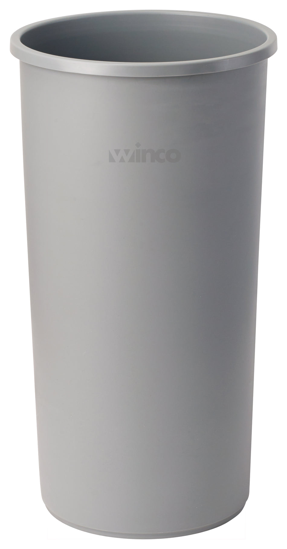 Winco PTCR-22G 16 Inch Diameter Gray Round Indoor Trash Can
