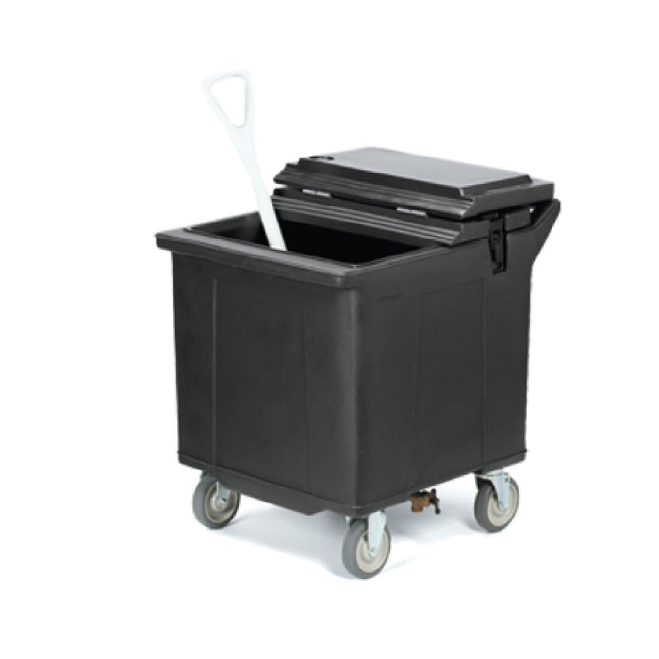 Carlisle IC225403 28 Inch Mobile Ice Caddy Black with Drainage Faucet