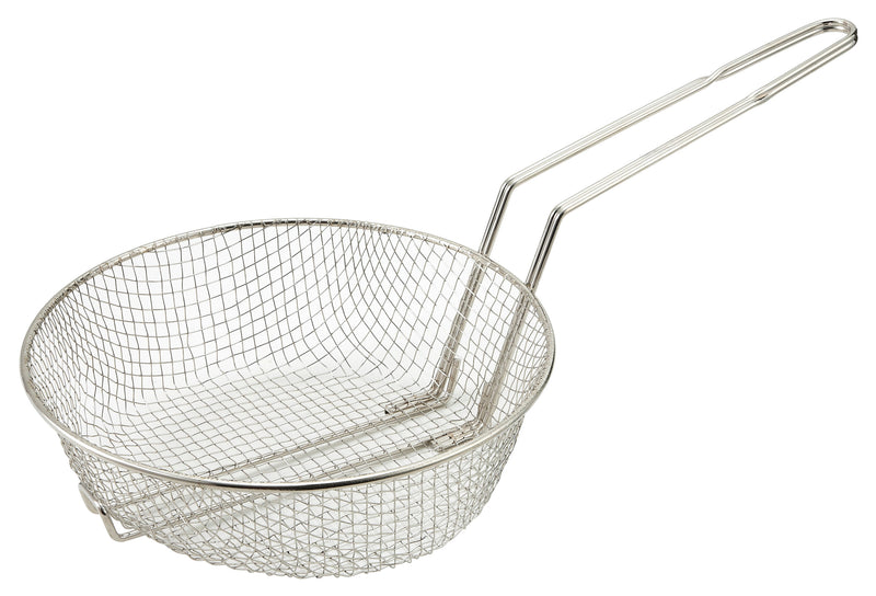 Winco MSB-08M 8 Inch Culinary Basket Medium Mesh Nickel Plated Steel