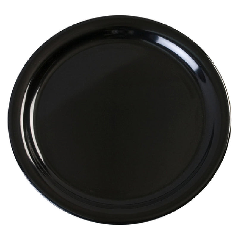Carlisle KL20003 9 Inch Narrow Rim Plate Melamine Black Scratch Resistant