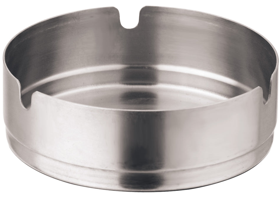 Winco SAS-4 4 Inch Dia Round Stackable Ash Tray Stainless Steel