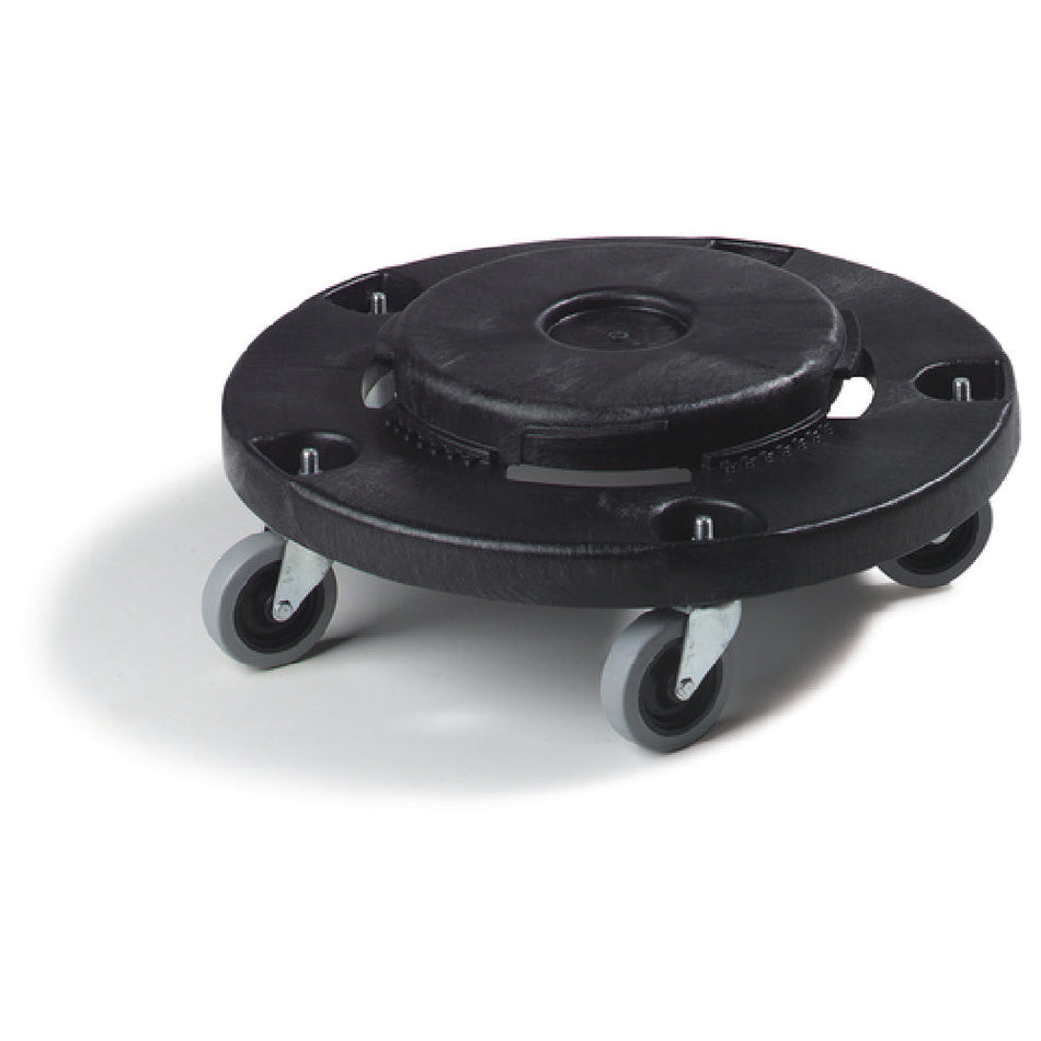 Carlisle 3691003 17-3/4 Inch Round Container Dolly with Twist-to-Lock Casters