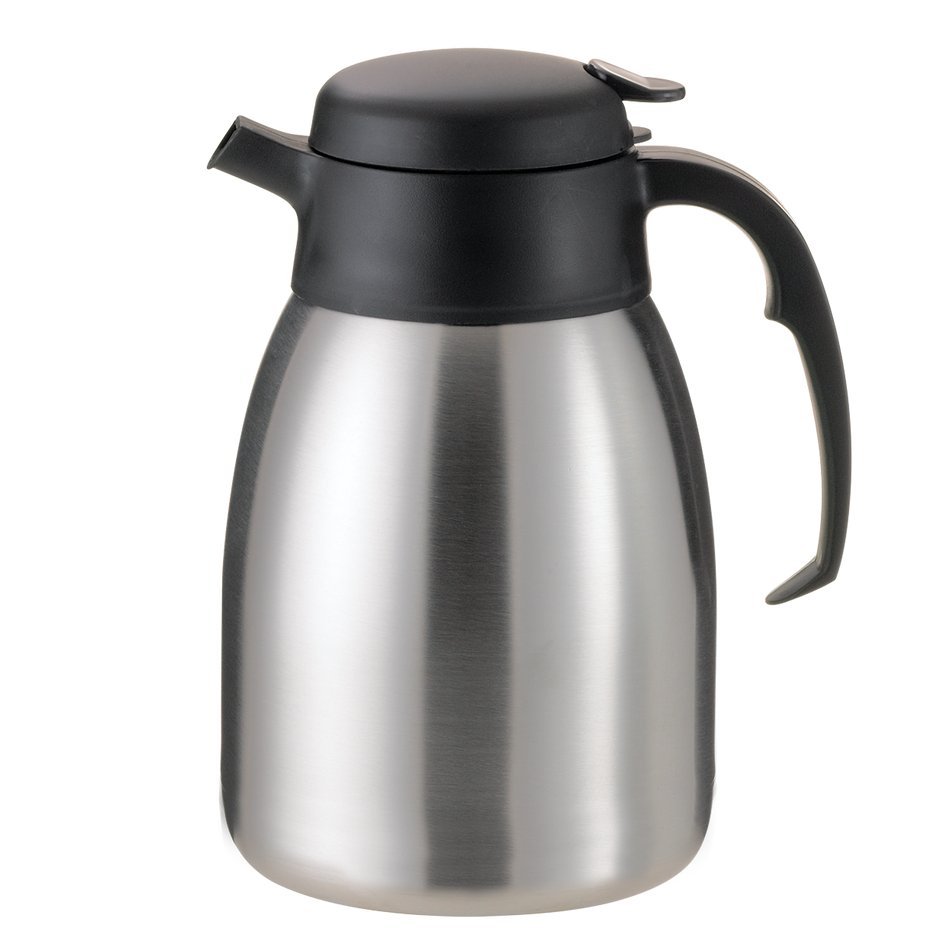 SteelVac® Essential 1.5-Liter Vacuum Insulated Carafe with Push Button Lid in Brushed Stainless and Black