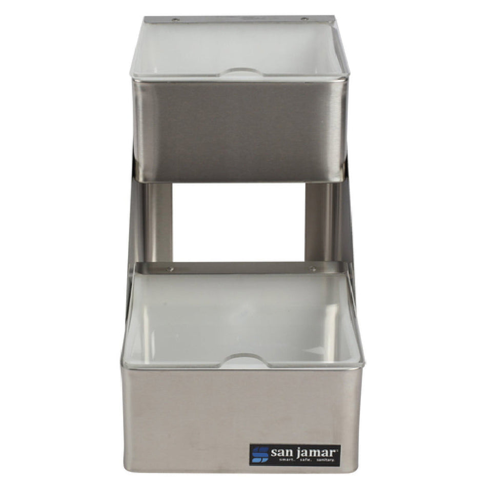 Carlisle B4702INL 6-1/8 Inch 2 Tier Stainless Steel Condiment Center with Inserts