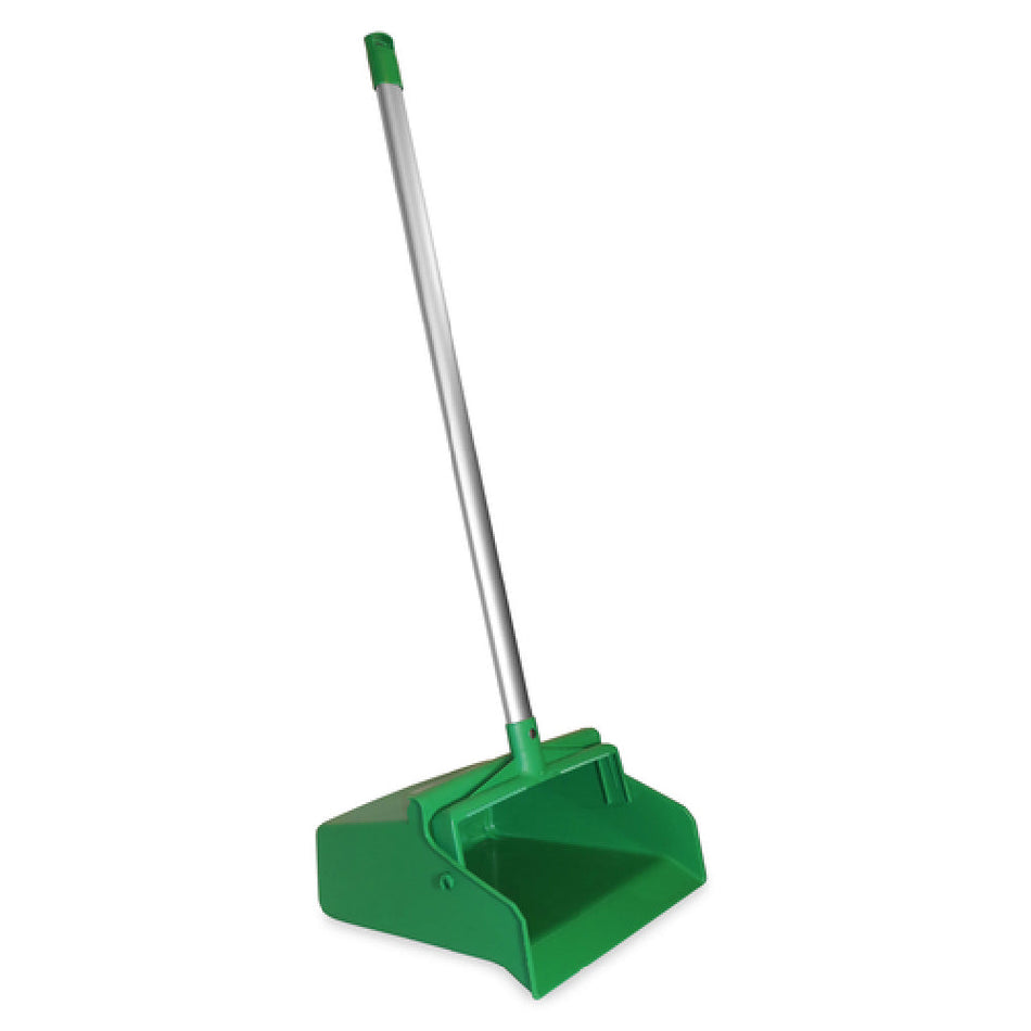 Carlisle 361410EC09 12 Inch Dust Pan with Serrated Edge Aluminum Handle Green Polypropylene
