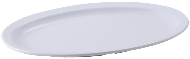 Winco MMPO-1510W 15-1/2 Inch Oval Platter with Narrow Rim Melamine White