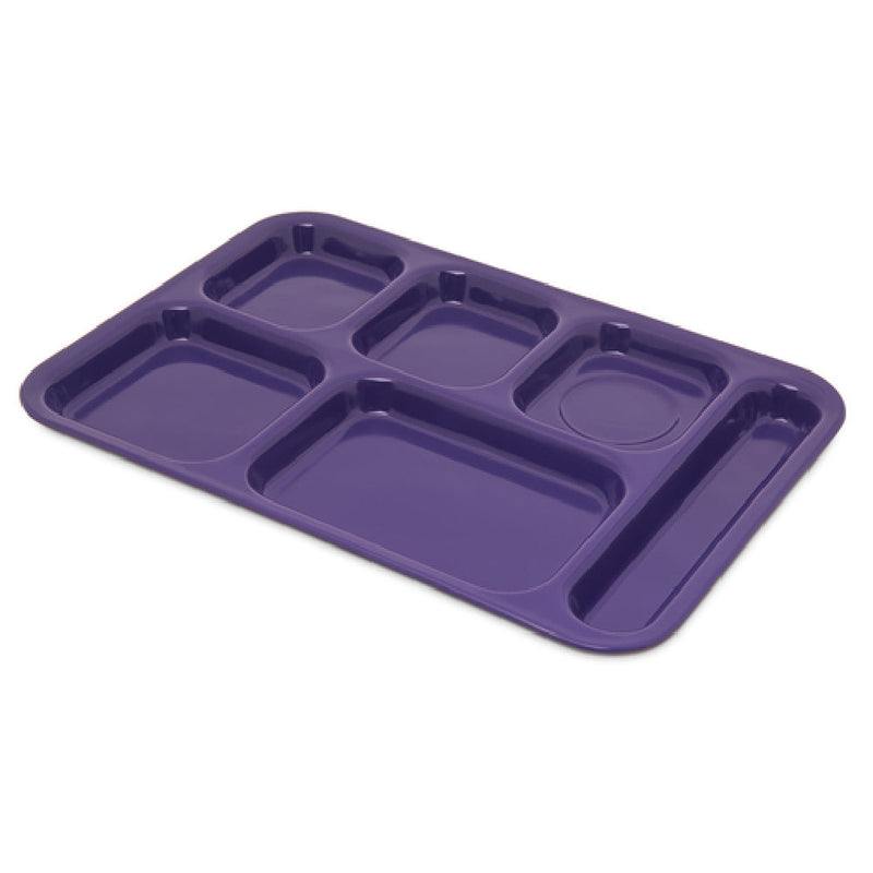 Carlisle 4398887 14-1/2 Inch Tray Purple Melamine Right-handed 6 Sections