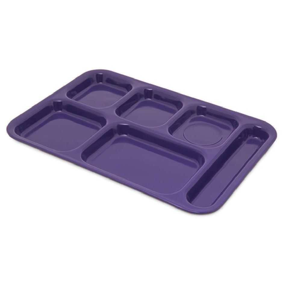 Carlisle 4398887 14-1/2 Inch Tray Purple Melamine Right-handed 6 Sections