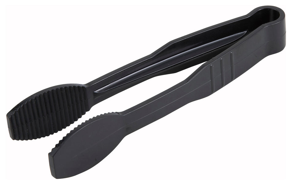 Winco PUTF-6K 6 Inch Tongs Flat Grip Surface Polycarbonate Black NSF