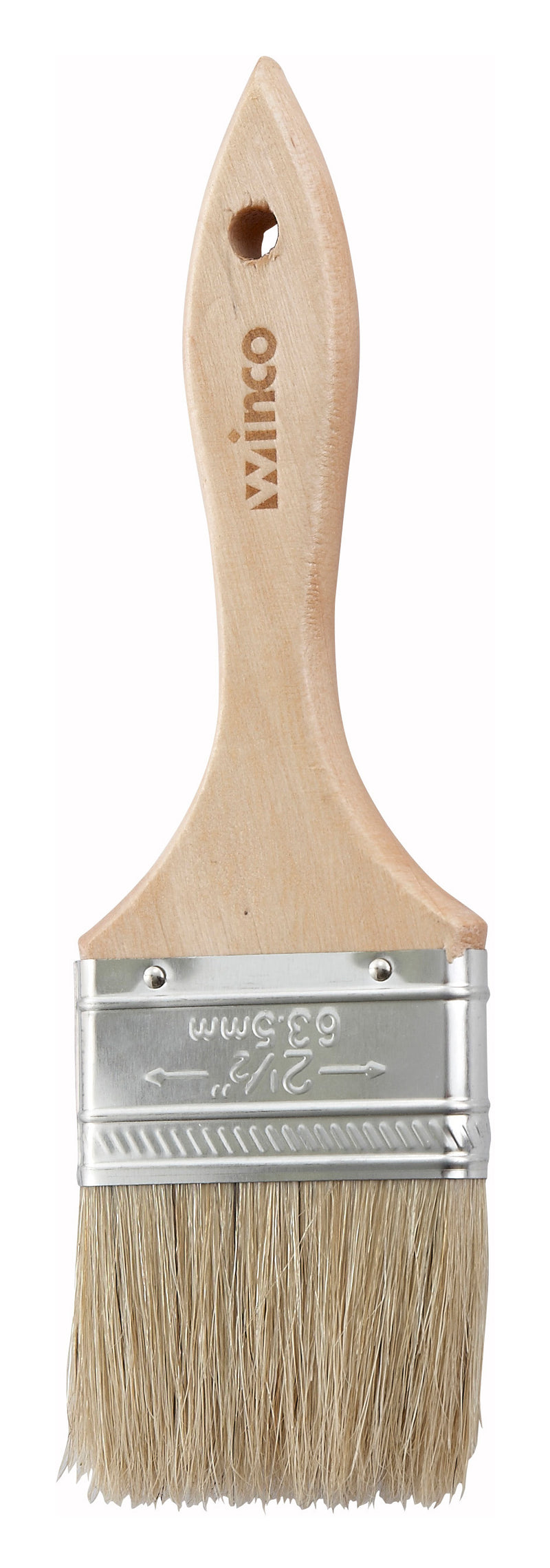 Winco WBR-25 2-1/2 Inch Pastry Brush Boar Hair Bristles Wooden Handle