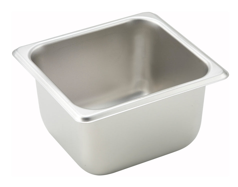 Winco SPS4 6-7/8 Inch 1/6 Size Steam Table Pan 25 Gauge Stainless Steel with Descriptors