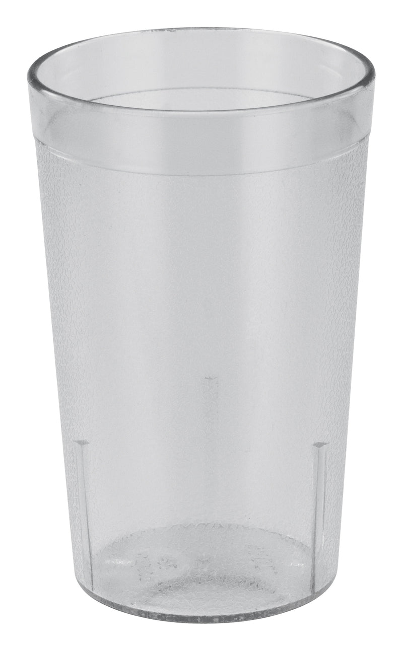 Winco PTP-12C 12 Oz Clear Pebbled Plastic Tumbler Break Resistant Dishwasher Safe