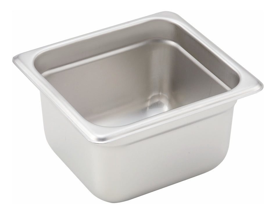 Winco SPJH-604 6-7/8 Inch 1/6 Size Steam Table Pan Anti-jamming Stainless Steel