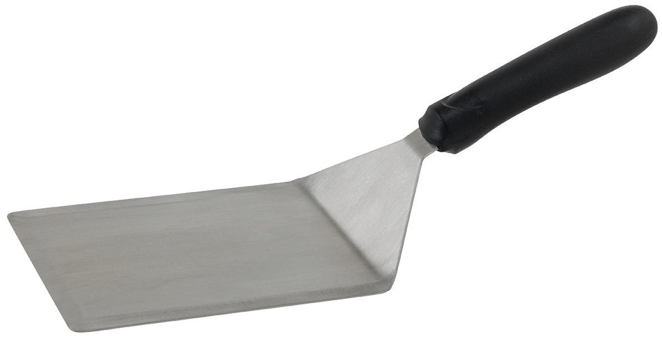 Winco TKP-63 5 Inch Blade Solid Turner with Polypropylene Black Handle Satin Finish