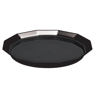 12-Sided 11 in. Small Non-Slip Serving Tray in Black Onyx