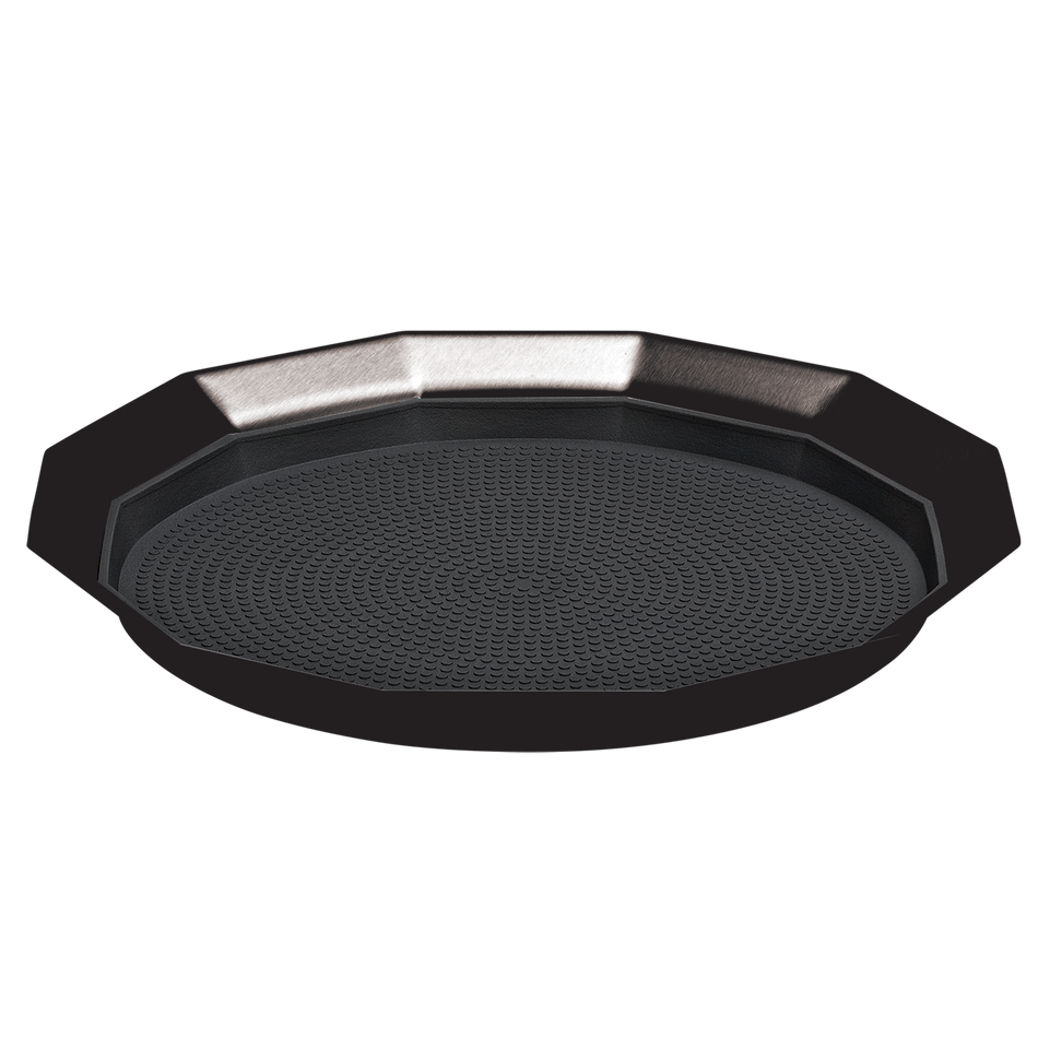 12-Sided 11 in. Small Non-Slip Serving Tray in Black Onyx