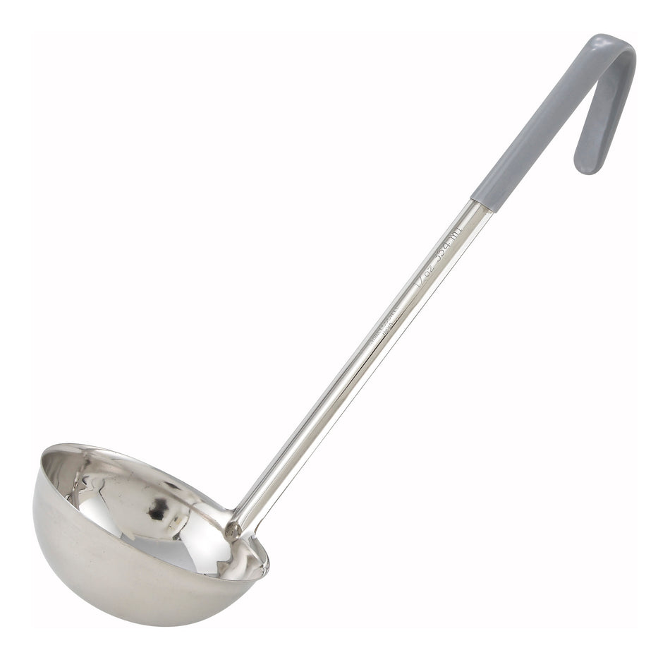 Winco LDC-12 12 Oz Ladle Gray One-Piece Stainless Steel for Portion Control