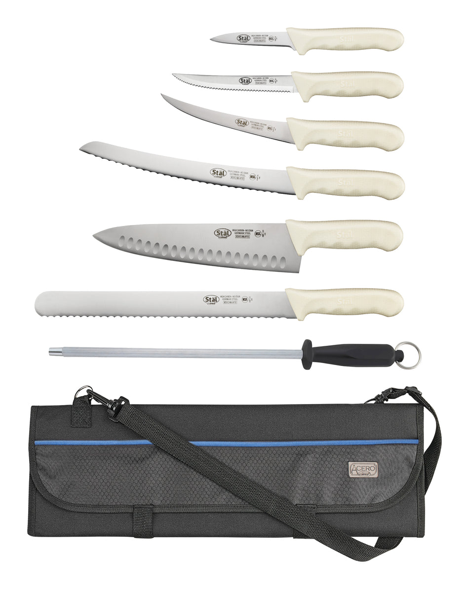 Winco KWP-KIT1 9-pc Knife Set with 3-1/4 Inch Paring Knife High Carbon Steel