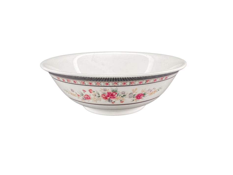 12 Pack 36 oz, 8" Diameter x 2-5/8" Height, Rimless Bowl, Rose Dinnerware, Melamine, BPA Free, Dishwasher Safe, Break-Resistant, Shatter-Resistant, No Microwave, No Oven, NSF