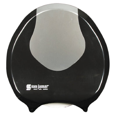 Carlisle R2070BKSS 6.5 Inch Jumbo Roll Toilet Tissue Dispenser Black and stainless steel Plastic with Vandal Resistant Design