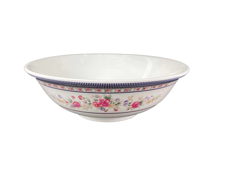12 Pack 70 oz, 9-3/4" Diameter x 3-1/4" Height, Rimless Bowl, Rose Dinnerware, Melamine, BPA Free, Dishwasher Safe, Break-Resistant, Shatter-Resistant, No Microwave, No Oven, NSF