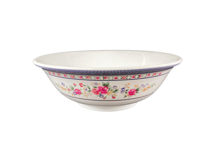Thunder Group 5095AR 11 Inch 96 Oz Bowl Rimless Break Resistant Melamine Rose