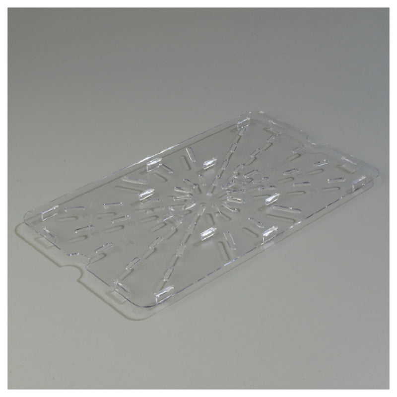 Carlisle 1021507 18 Inch Food Pan Drain Shelf with Polycarbonate Clear Finish