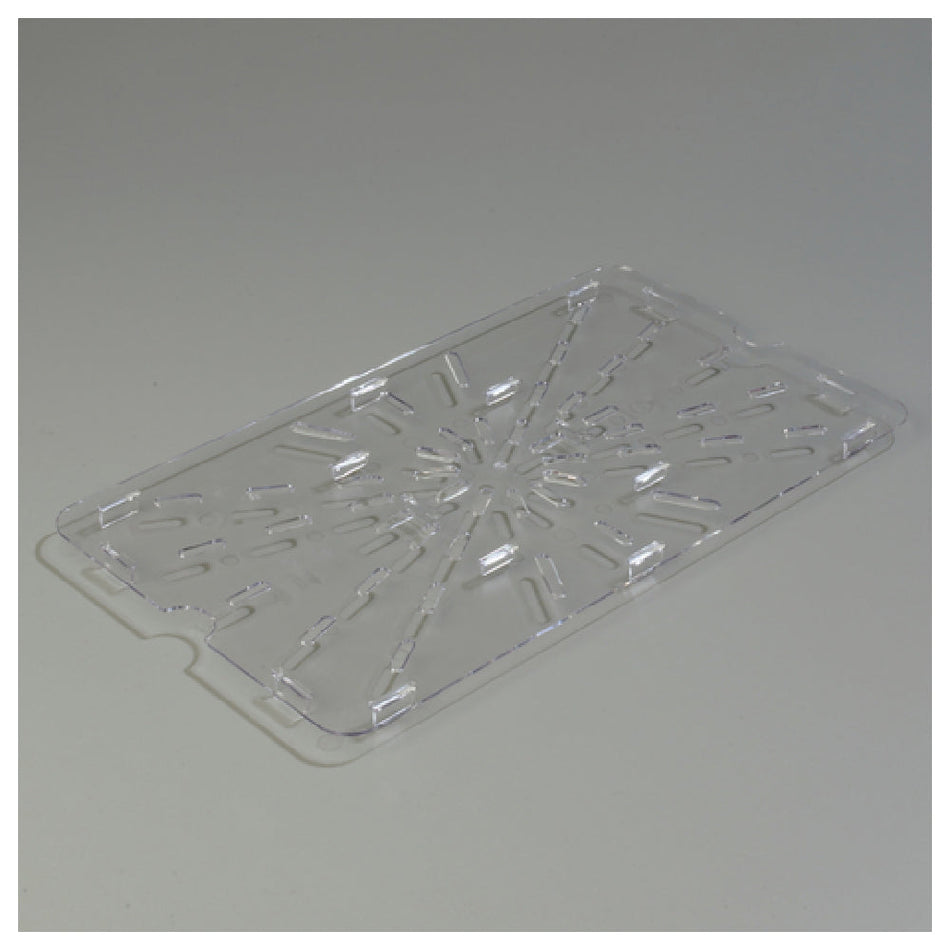 Carlisle 1021507 18 Inch Food Pan Drain Shelf with Polycarbonate Clear Finish