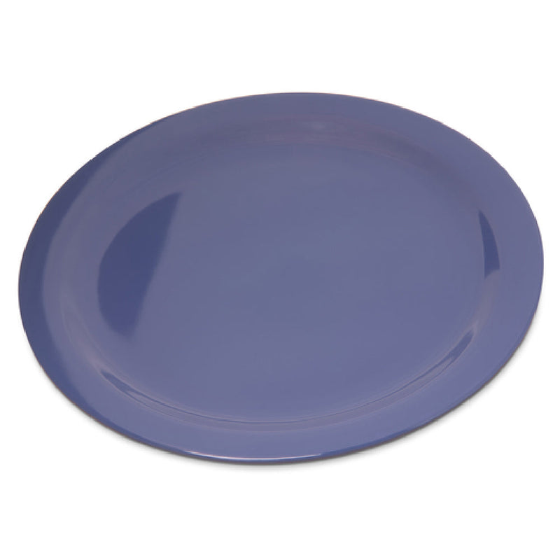 Carlisle 4350014 10 Inch Dinner Plate Reinforced Rim Stackable Blue Melamine