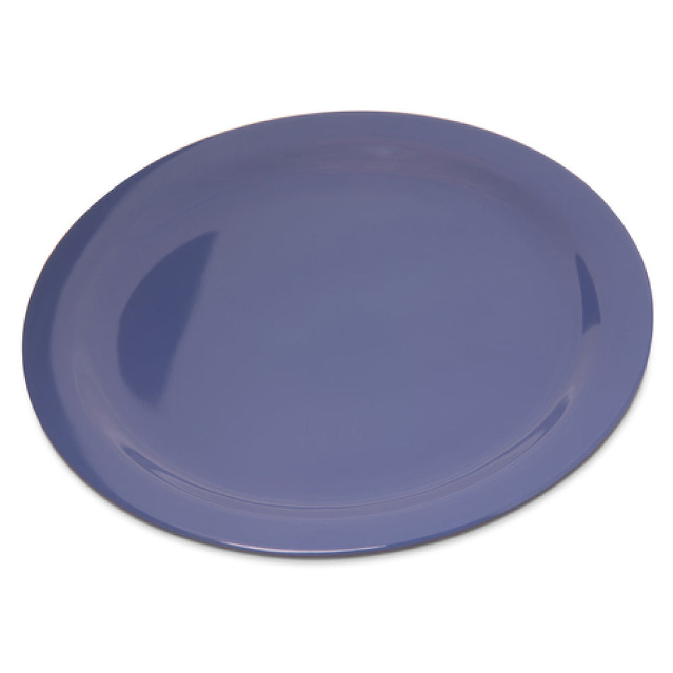 Carlisle 4350014 10 Inch Dinner Plate Reinforced Rim Stackable Blue Melamine