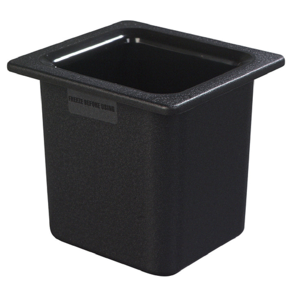 Carlisle CM110503 1/6 Size Refrigerant Gel Insulated Food Pan Black ABS Plastic