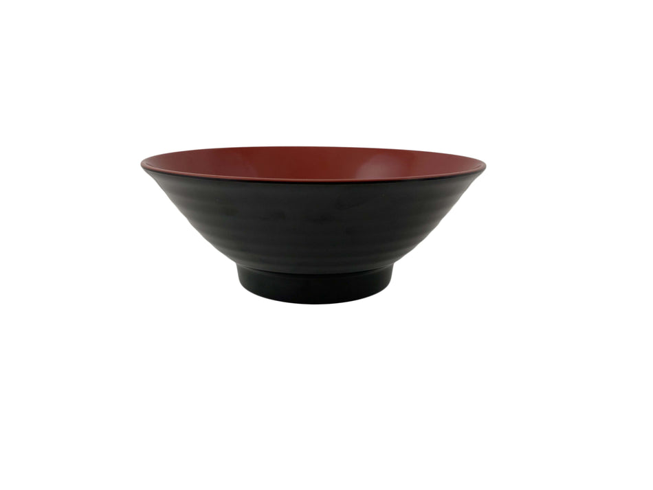 12 Pack 42 oz, 8-1/2" Diameter x 3-1/4" Height, Noodle Bowl, Two Tone (Black & Red), Melamine, BPA Free, Dishwasher Safe, Break-Resistant, Shatter-Resistant, No Microwave, No Oven, NSF