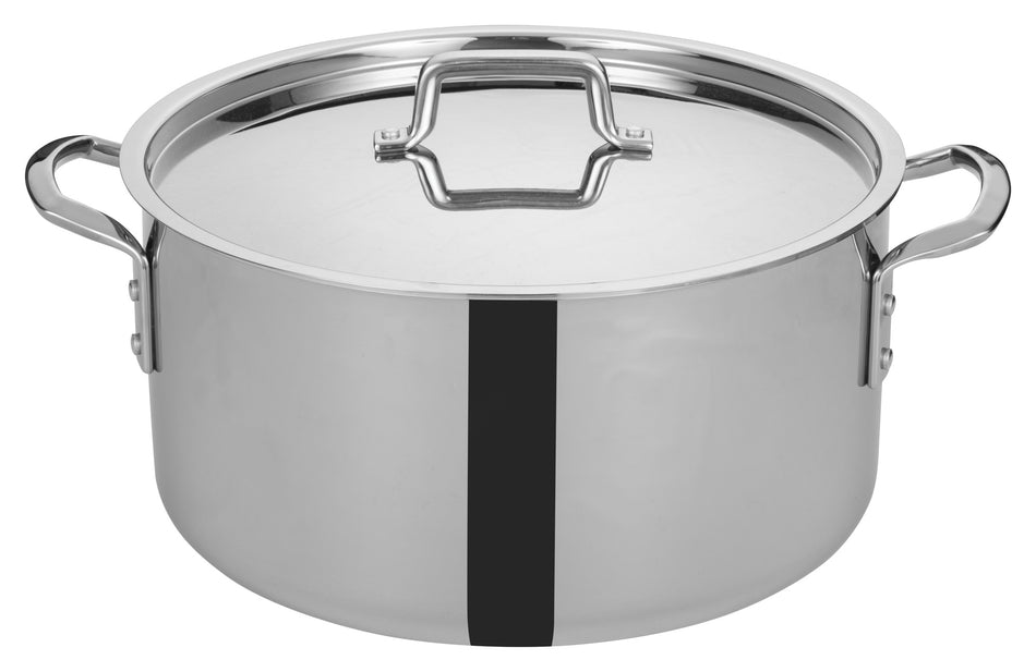 Winco TGSP-20 20 Quart Tri-Gen Induction-Ready Stock Pot with Cover