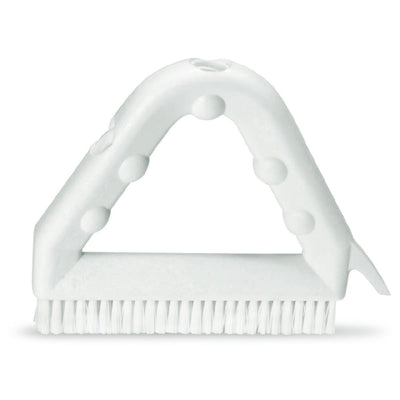 Carlisle 41323EC01 9 Inch Tile and Grout Brush with Molded-in Scraper Brown Plastic