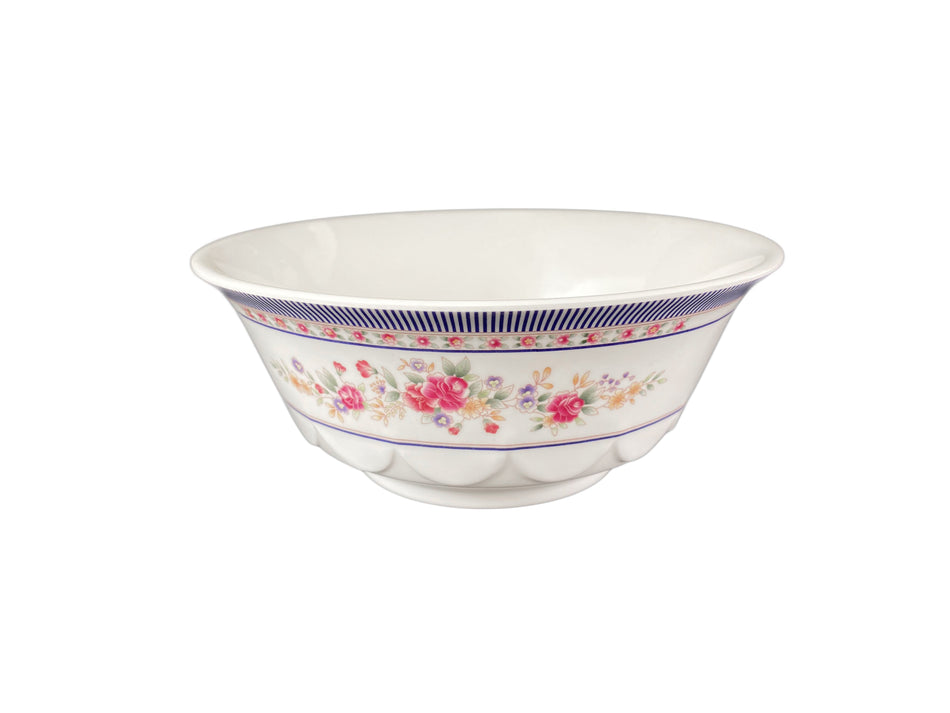 12 Pack 34 oz, 7-1/4" Diameter x 3" Height, Scalloped Bowl, Rose Dinnerware, Melamine, BPA Free, Dishwasher Safe, Break-Resistant, Shatter-Resistant, No Microwave, No Oven, NSF