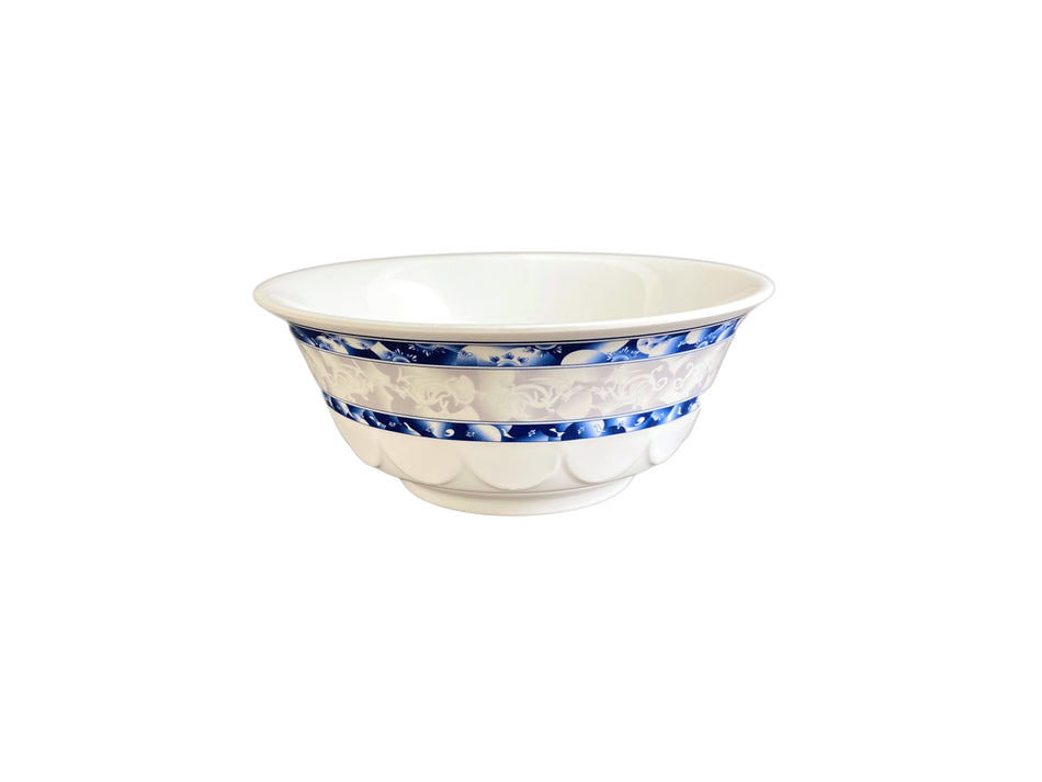 12 Pack 34 oz, 7-1/4" Diameter x 3" Height, Scalloped Bowl, Blue Dragon Dinnerware, Melamine, BPA Free, Dishwasher Safe, Break-Resistant, Shatter-Resistant, No Microwave, No Oven, NSF