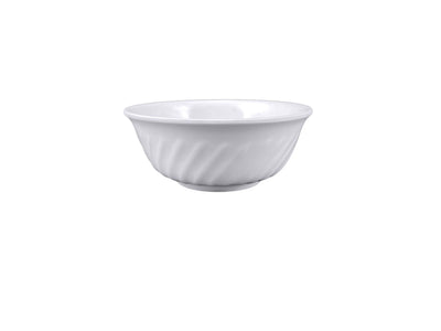 Thunder Group 5306TW 21 Oz Swirl Bowl Break-Resistant Dishwasher Safe Melamine Imperial White