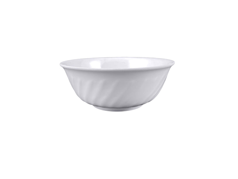Thunder Group 5308TW 48 Oz Swirl Bowl 8 Inch Dishwasher Safe Melamine White
