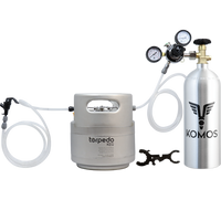 1.5 Gallon Homebrew Kegging Kit | Ball Lock Keg | Torpedo Keg | Premium Dual Gauge Regulator | Easy Push Connect Fittings