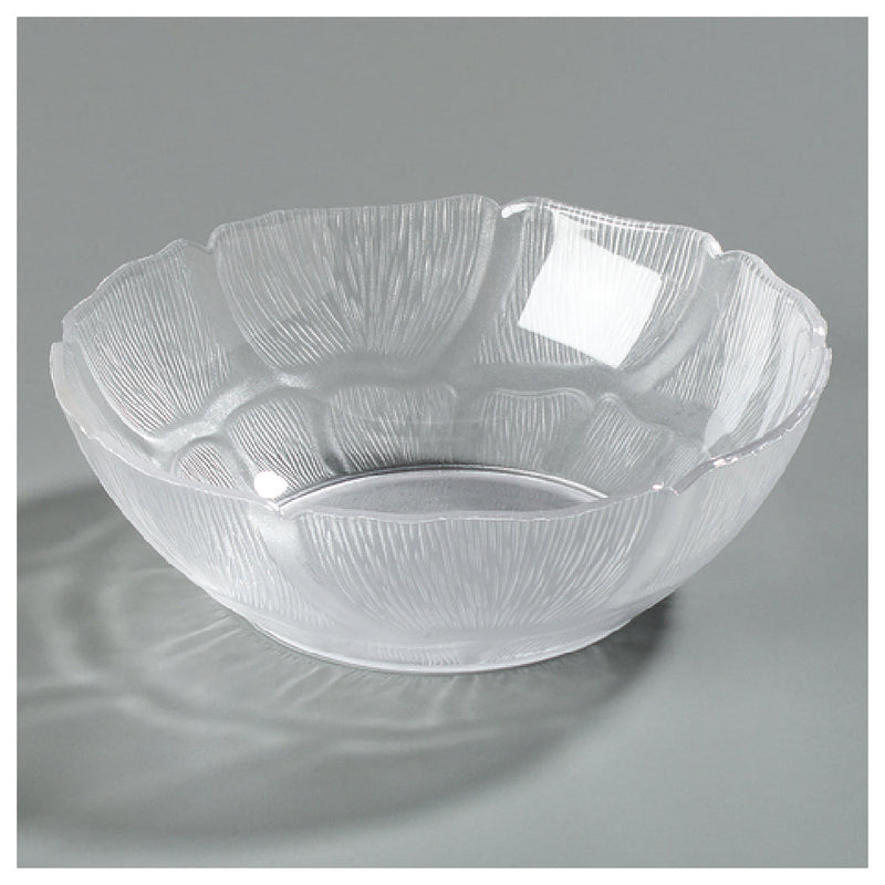 Carlisle 690407 18 Oz Clear Plastic Soup Salad Pasta Cereal Bowl with Scalloped Edge