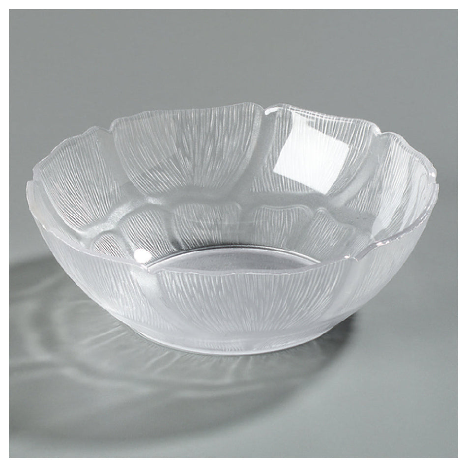 Carlisle 690407 18 Oz Clear Plastic Soup Salad Pasta Cereal Bowl with Scalloped Edge