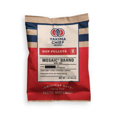 Mosaic Hop Pellets 2 Oz Pack - HBC 369 T-90 Premium Aroma Hops Tropical Blueberry Mango Hazy IPA
