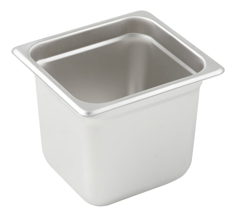 Winco SPJP-606 6-7/8 Inch Stainless Steel Steam Table Pan 23 Gauge with Anti-Jamming