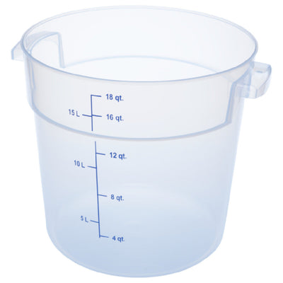 Carlisle 1096830 18 Qt Round Food Storage Container with Handles Polycarbonate Clear