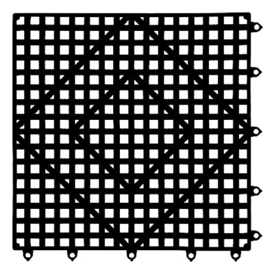 Carlisle VM5280BK 12 Inch Rubber Bar Mat Tile Interlocking Black NSF Safe