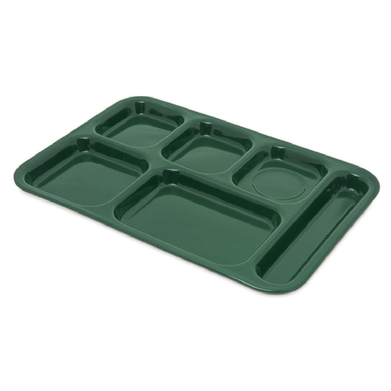 Carlisle 4398808 14-1/2 Inch Tray Plastic Green with 6 Sections
