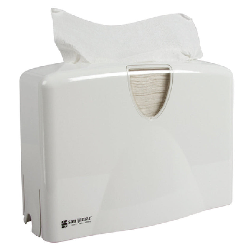 Carlisle T1740WH 12 Inch Manual Towel Dispenser Countertop Plastic White