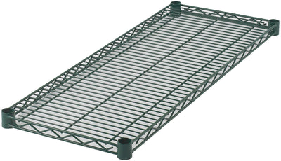 Winco VEX-1824 24 Inch Wire Shelf with 4 Sleeve Clips Epoxy Coated Green