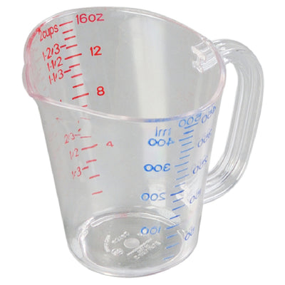 Carlisle 4314207 16 Oz Measuring Cup Oval C-handle Clear Polycarbonate with Pour Spout