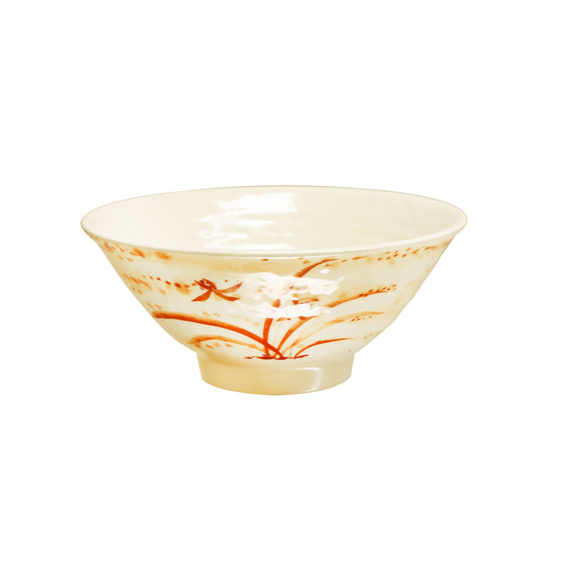 Thunder Group 5705 11 Oz Rice Bowl Round Break-Resistant Melamine Gold Orchid